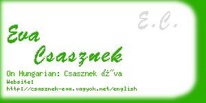 eva csasznek business card